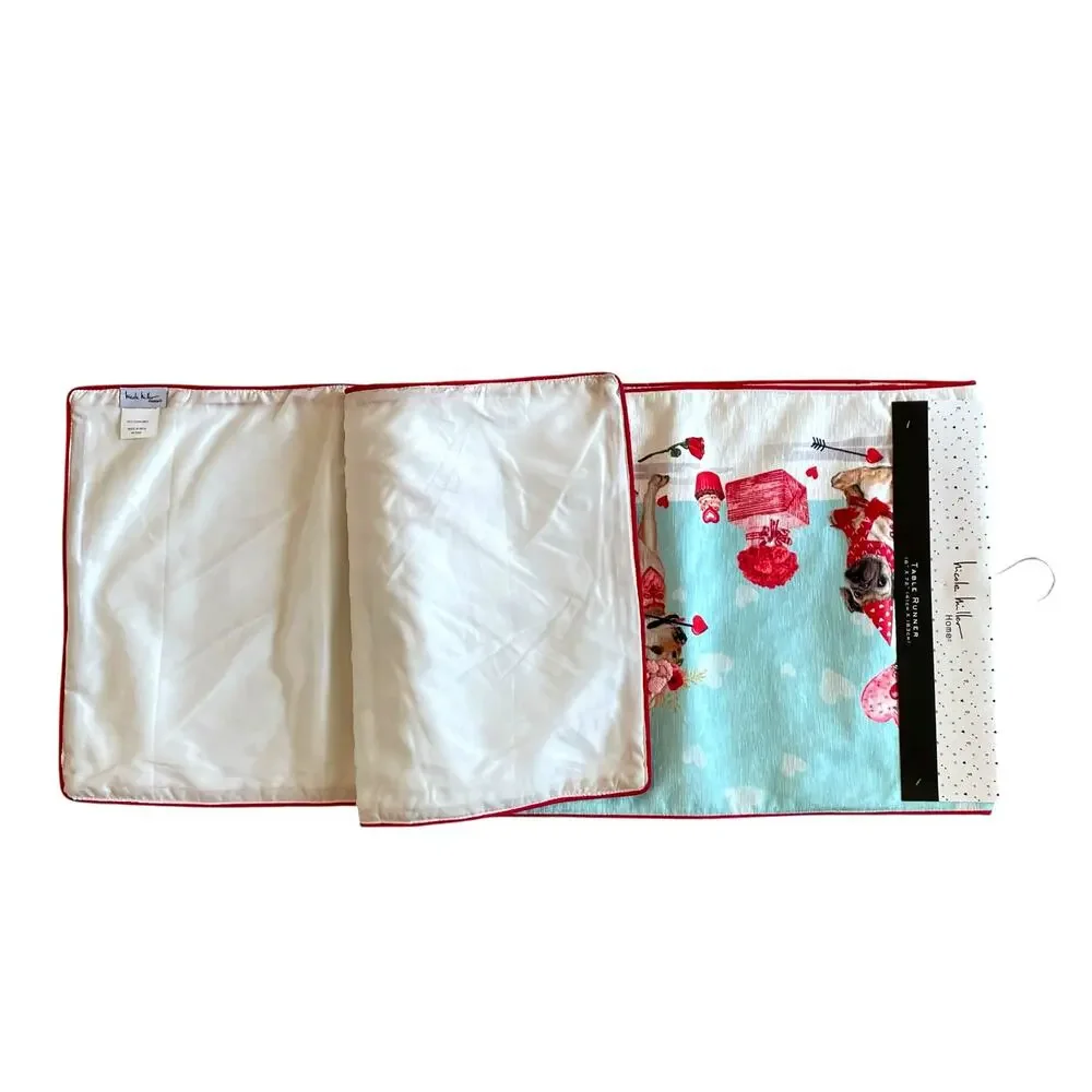 Nicole Miller Valentine's Day Table Runner 16x72 Sweet Treats Dog Party NEW